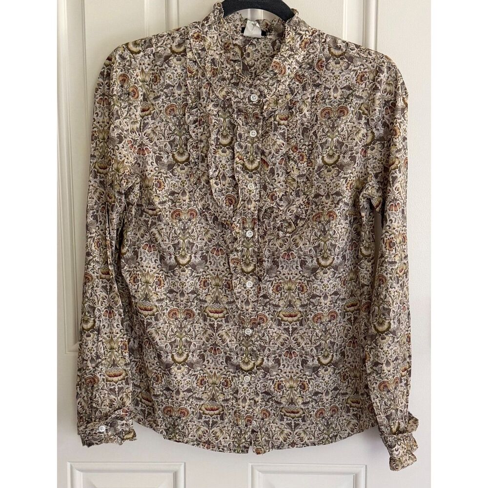Vintage J.Crew Women's Button Down Blouse size S 100% cotton
